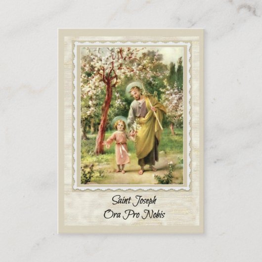 イエス・キリストMemorareの神聖なカードとのセントジョーゼフの歩く 名刺 (正面)