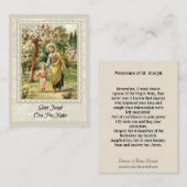 イエス・キリストMemorareの神聖なカードとのセントジョーゼフの歩く 名刺 (正面/裏面)