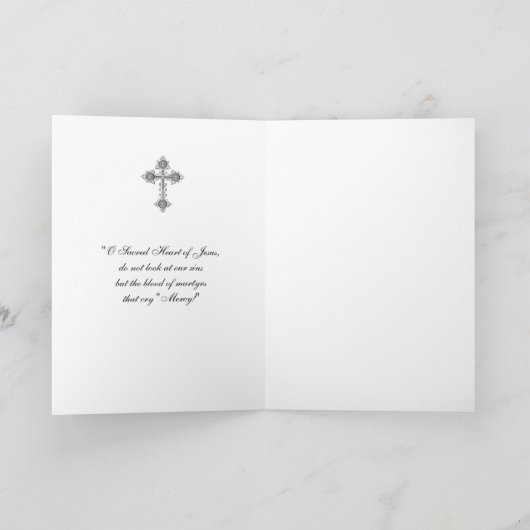 イエス・キリストNotre Dameの宗教祈りの言葉の神聖なハート カード (内部)