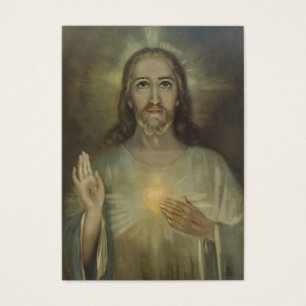 イエス・キリストw/prayerの神聖なカードの神聖なハート
