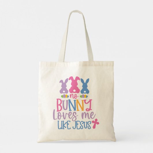 イエス・クリスチャンのように私を愛するバニーカラフルはいない トートバッグ (裏面)