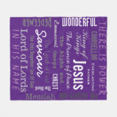 イエス・クリスチャンの力強い名前 フリースブランケット (正面(横))