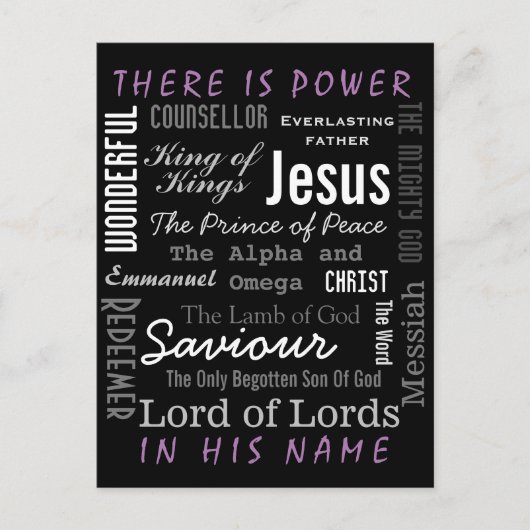 イエス・クリスチャンの力強い名前 ポストカード (正面)