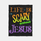 イエス・クリスチャン・ハロウィーンがないと人生は怖い フリースブランケット (正面)