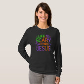 イエス・クリスチャン・ハロウィーンがないと人生は怖い Tシャツ (正面フル)