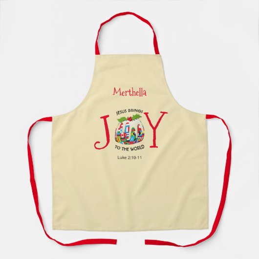 イエス | クリスチャン | 世界に対する喜び | クリスマス エプロン (正面)