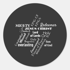 イエス・クリスマス・ステッカーの名前 ラウンドシール
