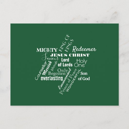 イエス・クリスマス・ハガキの名前 ポストカード (正面)