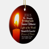 イエス・クリスマス、平和の王子、救い主の名前 セラミックオーナメント (右)