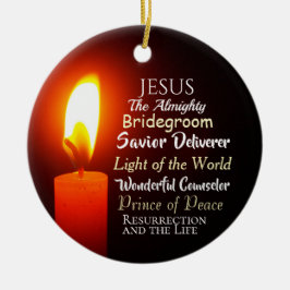 イエス・クリスマス、平和の王子、救い主の名前 セラミックオーナメント