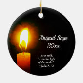 イエス・クリスマス、平和の王子、救い主の名前 セラミックオーナメント (裏面)