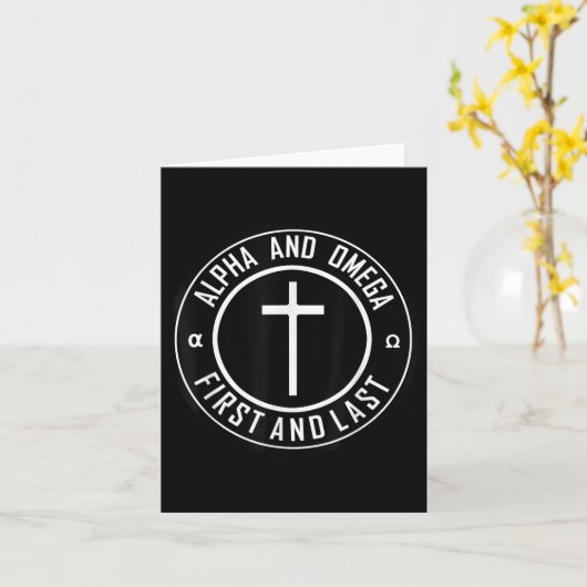 イエス・クロスおもしろいサークルアルファとオメガ – 最初のA カード (黄色い花)