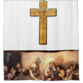 イエス・クロス白黒ショーカーテン シャワーカーテン (正面)