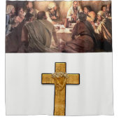 イエス・クロス白黒ショーカーテン シャワーカーテン (正面)