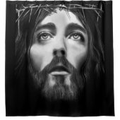 イエス・クロス白黒ショーカーテン シャワーカーテン (正面)