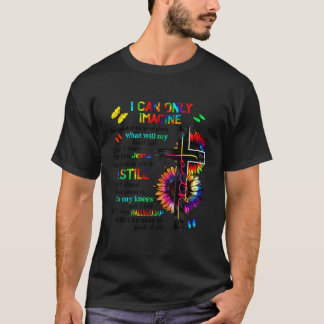 イエス・クロス・バタフライ私はクリスチャンReliで想像きる。 Tシャツ