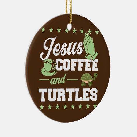 イエス・コーヒーとウミガメのクリスチャン・タートルファン セラミックオーナメント (右)