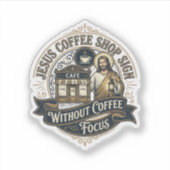 イエス コーヒー ショップ サイン コーヒー以外の焦点 イエス シール (正面)