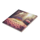 イエス・ゴールデンクロス彼はマタイ28:6 タイル (側面)