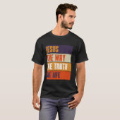 イエス・ザ・ウェイ真実の人生の宗教的なバイブルVerse Chr Tシャツ (正面フル)