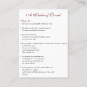 イエス·ザ·グッド·シェパード-祈りの言葉カード（フラット） 名刺 (裏面)