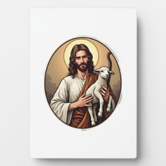 イエス・シープハード・サークル・ヴィンテージ彫刻Tシャツ フォトプラーク