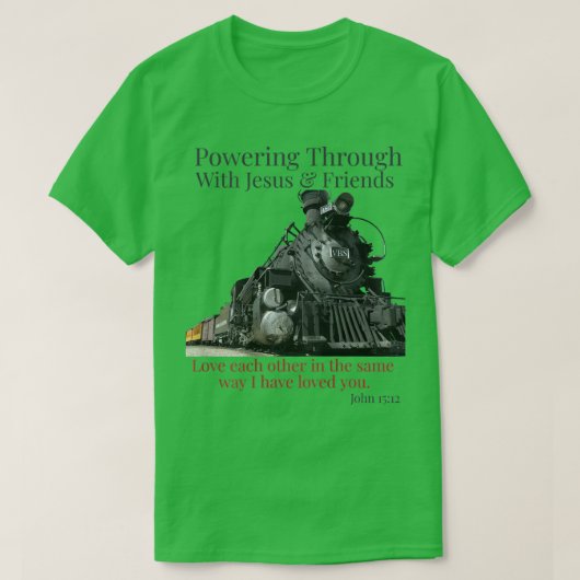 イエス・ジョン151との間を通る鉄道列車 Tシャツ (デザイン正面)