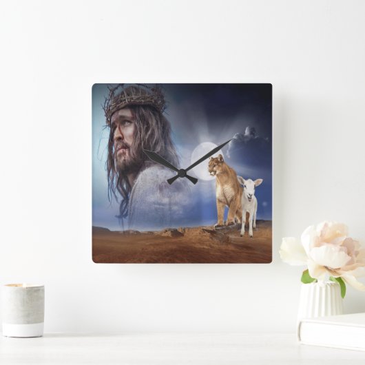 イエス スクエア壁時計 (ホーム)