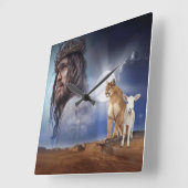 イエス スクエア壁時計 (傾斜)