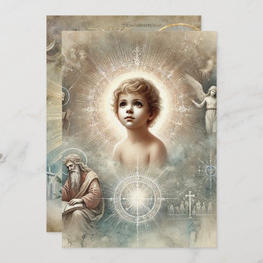 イエス・スクラップブックの印刷可能な聖書の予言 招待状 (正面/裏面)