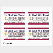 イエス・ステッカーの血 長方形シール (シート)