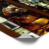 イエス・ステンドグラスの十字架 ポスター (角)