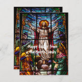 イエス/ステンドグラスハッピーイースター編集可能文字 ノートカード (正面/裏面)