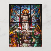 イエス/ステンドグラスハッピーイースター編集可能文字 ポストカード (正面)
