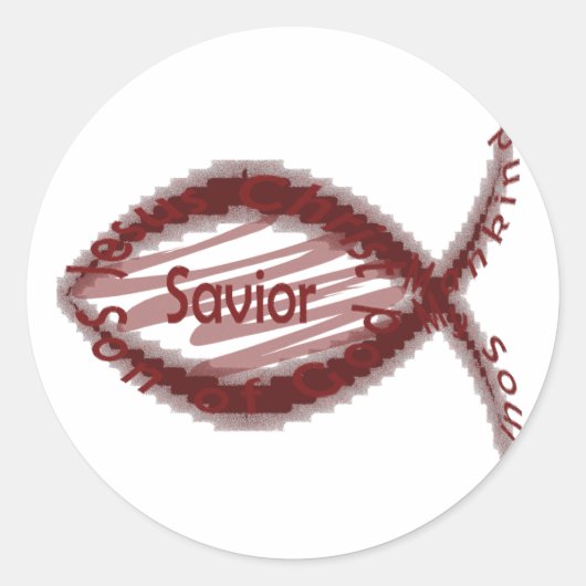 イエス・セイバーの魚のシンボル ラウンドシール (正面)