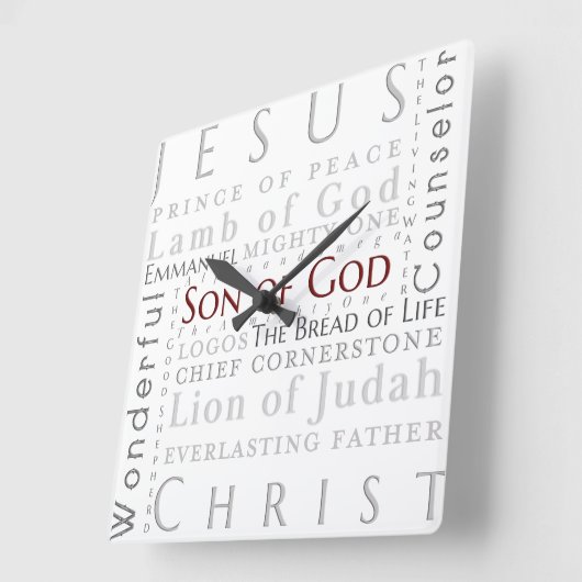 イエス·タイポグラフィ時計 スクエア壁時計 (傾斜)