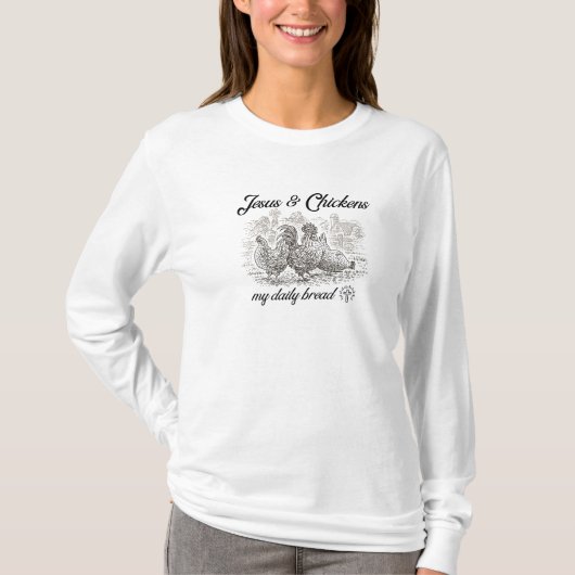 イエス&チキン:私の毎日のパン Tシャツ (正面)