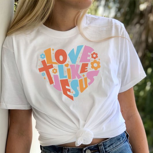 イエス・ティーやる気を起こさせる、クリスチャン、イエス様のような愛 Tシャツ