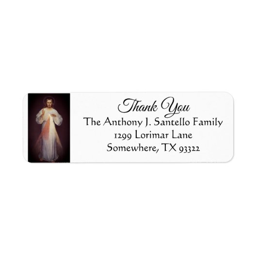 イエス・ディバイン・慈悲ありがとう ラベル (正面)