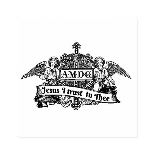 イエス・ディバイン・慈悲天使の宗教線アート ラバースタンプ (インプリント)