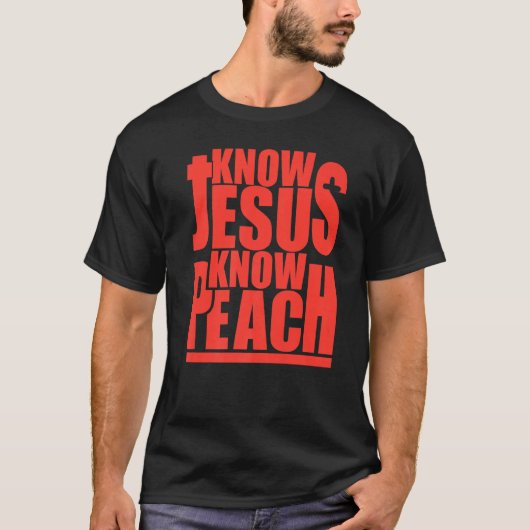 イエス・ノー・ピーチ幸せおもしろいな妻の幸せな生活を知る Tシャツ (正面)
