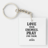 イエス・バイブルの聖句:敵を愛祈しなさい キーホルダー (正面)