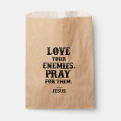 イエス・バイブルの聖句：敵を愛祈しなさい フェイバーバッグ (正面)