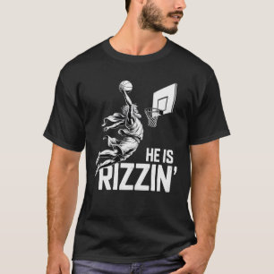 イエス・バスケットボール・彼はリズってる・面白い・クリスチャン Tシャツ