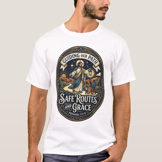 イエス バスドライバー 交通従事者 Tシャツ 信仰ベース (正面)