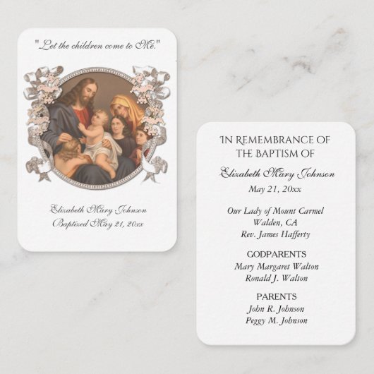 イエス・バプテスマ宗教記念 プレイスカード (正面/裏面)