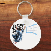 イエス・バレーボ救レス・おもしろいキリスト教信仰 キーホルダー (裏面)
