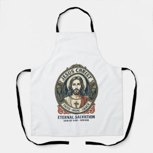イエス バーバー メンズグルーミング グラフィックTシャツ キリスト教 A エプロン