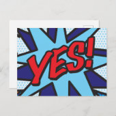 イエス ファン レトロ コミックブック ポップアート 案内ポストカード (正面/裏面)