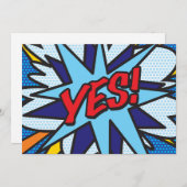 イエス ファン レトロ コミック ブック ポップ アート 招待状 (正面/裏面)